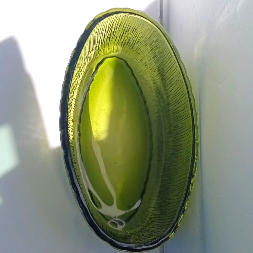 Vintage FTD Oval Green Bowl